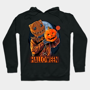 halloween sack masked man carrying pumpkin candy Hoodie